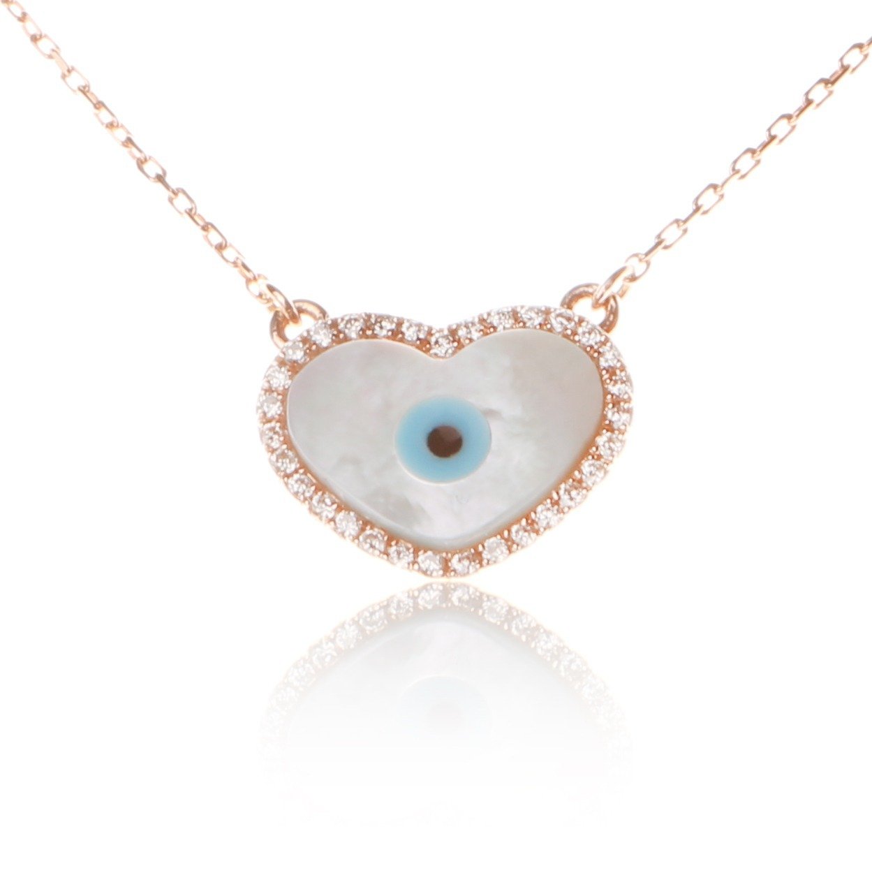 Pırlanta Sedefli Rose Kolye