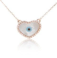 Pırlanta Sedefli Rose Kolye