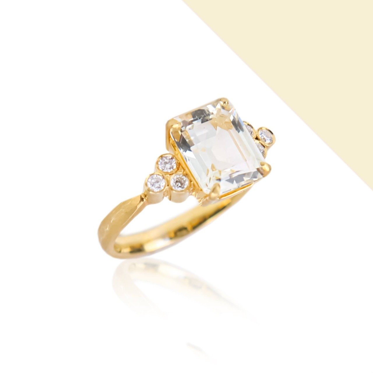 Pırlanta Taşlı Green Topaz Yüzük