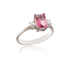 Pırlanta Taşlı Pink Topaz Yüzük