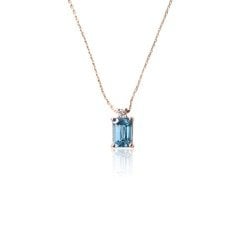 Pırlanta Taşlı London Blue Kolye