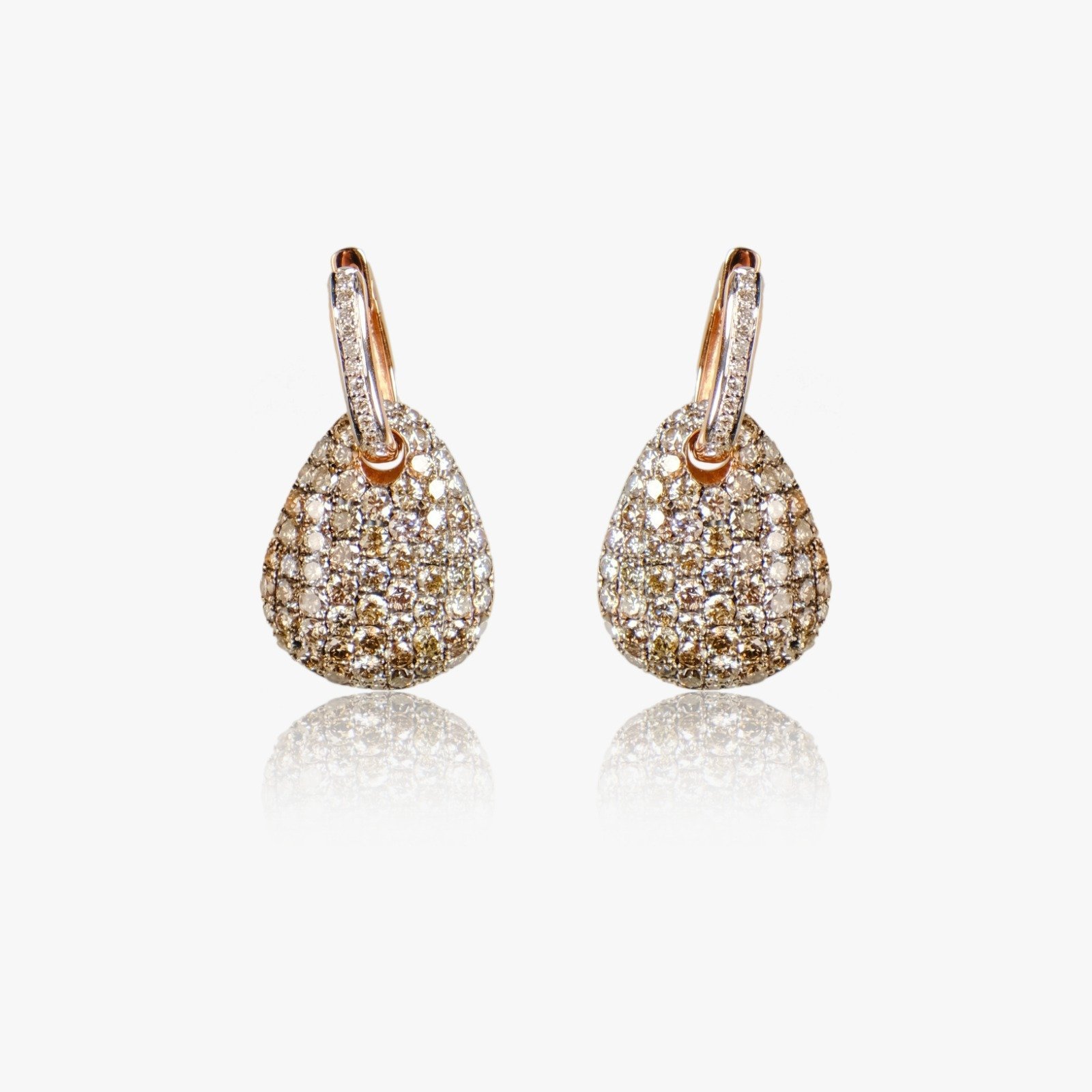 Pırlanta Taşlı 14 Ayar Altın Küpe