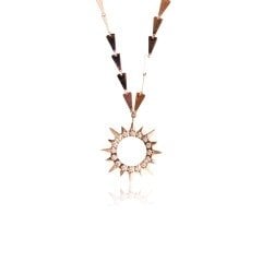 Pırlanta Taşlı 14 Ayar Altın Kolye