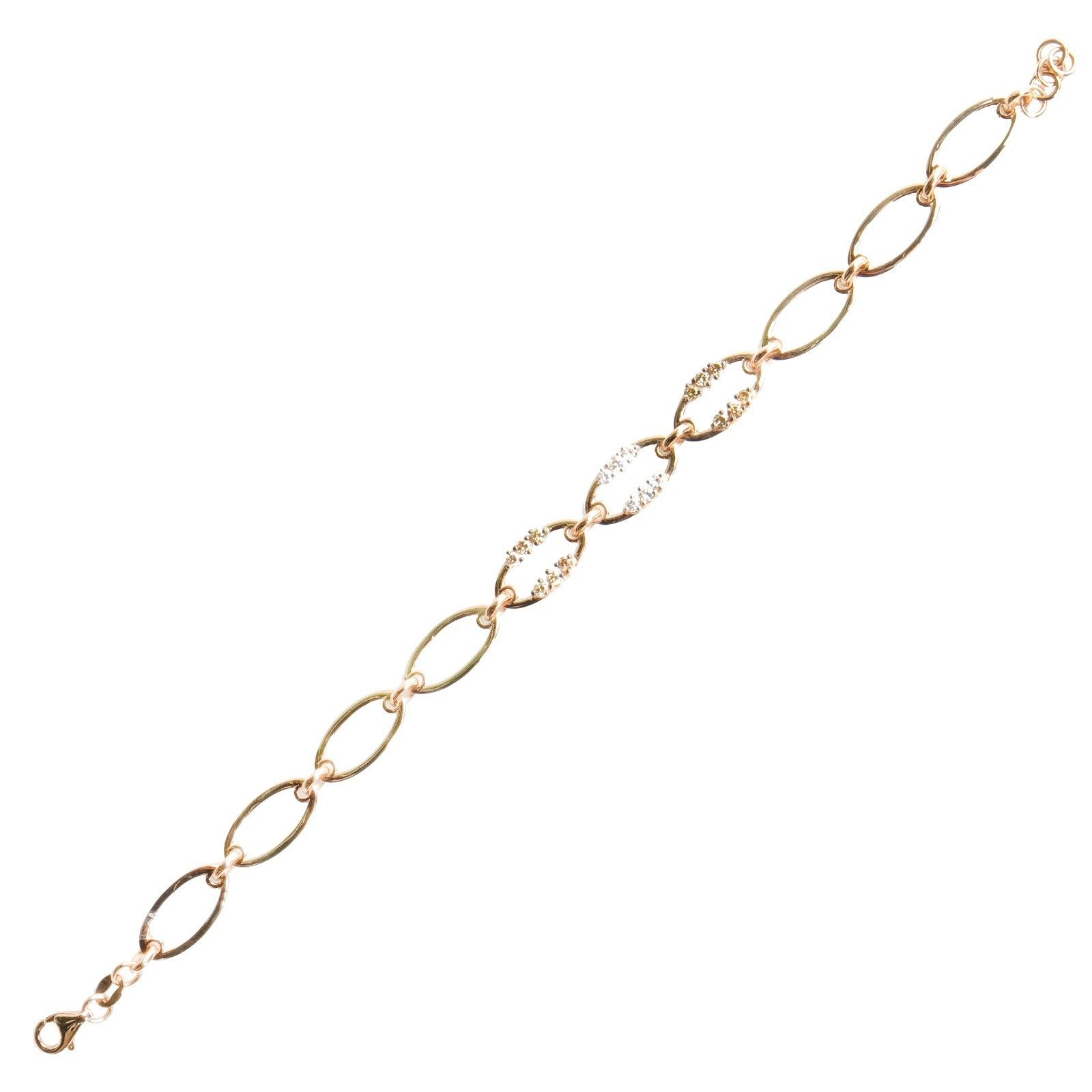 Pırlanta Taşlı 14 Ayar Altın Bileklik