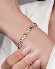 14 Ayar Pırlanta Taşlı Altın Bileklik