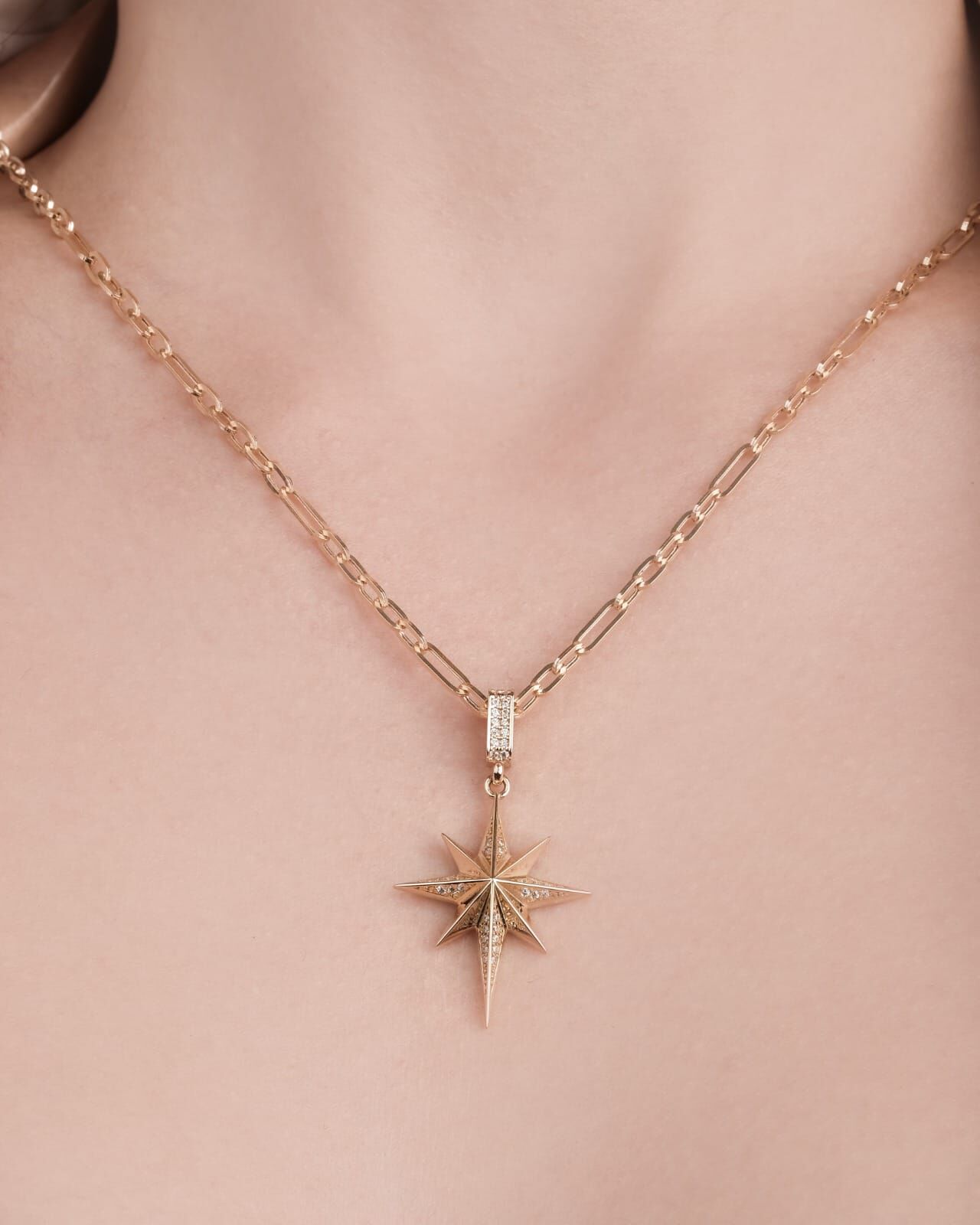 14 Ayar Altın Yıldız Kolye