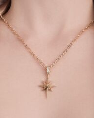 14 Ayar Altın Yıldız Kolye