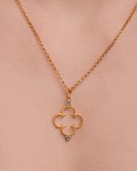 Pırlanta Taşlı 14 Ayar Altın Kolye