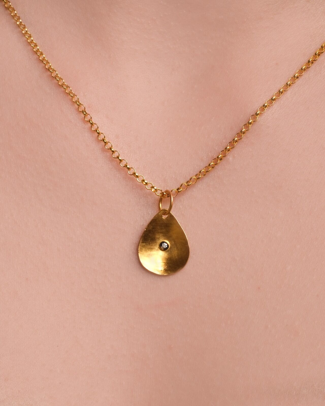 14 Ayar Pırlanta Taşlı Altın Kolye