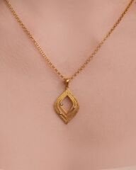 14 Ayar Pırlanta Taşlı Altın Kolye