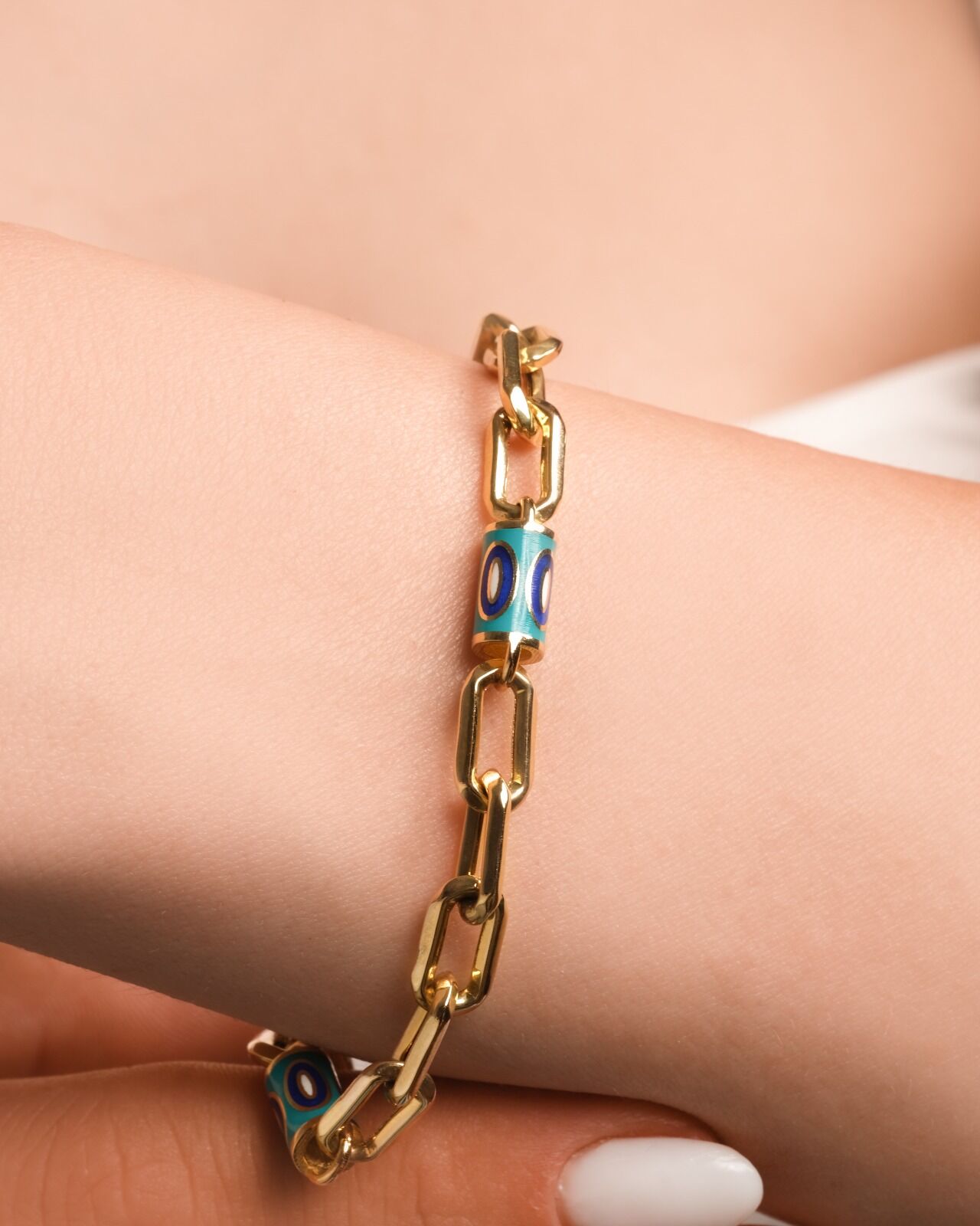 14 Ayar Mineli Altın Bileklik