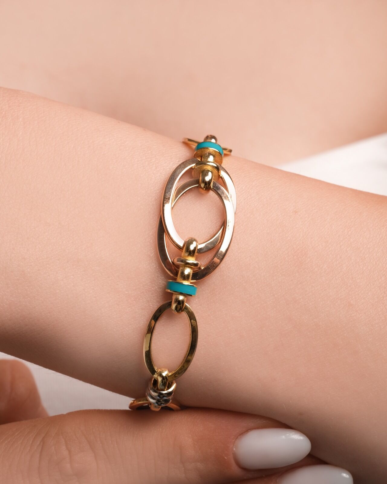 14 Ayar Mineli Altın Bileklik