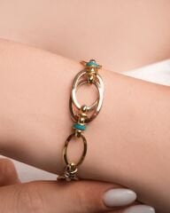 14 Ayar Mineli Altın Bileklik