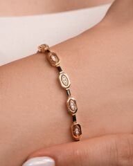 14 Ayar Pırlanta Taşlı Altın Bileklik