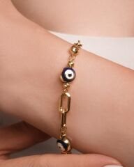 14 Ayar Mineli Altın Bileklik