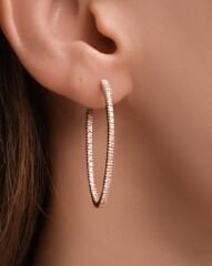 14 Ayar Pırlanta Taşlı Altın Küpe