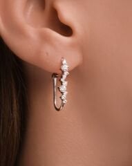 14 Ayar Pırlanta Taşlı Altın Küpe