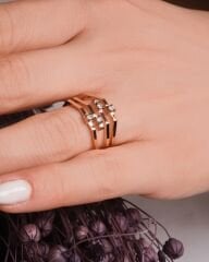 Pırlanta Taşlı 14 Ayar Altın Yüzük