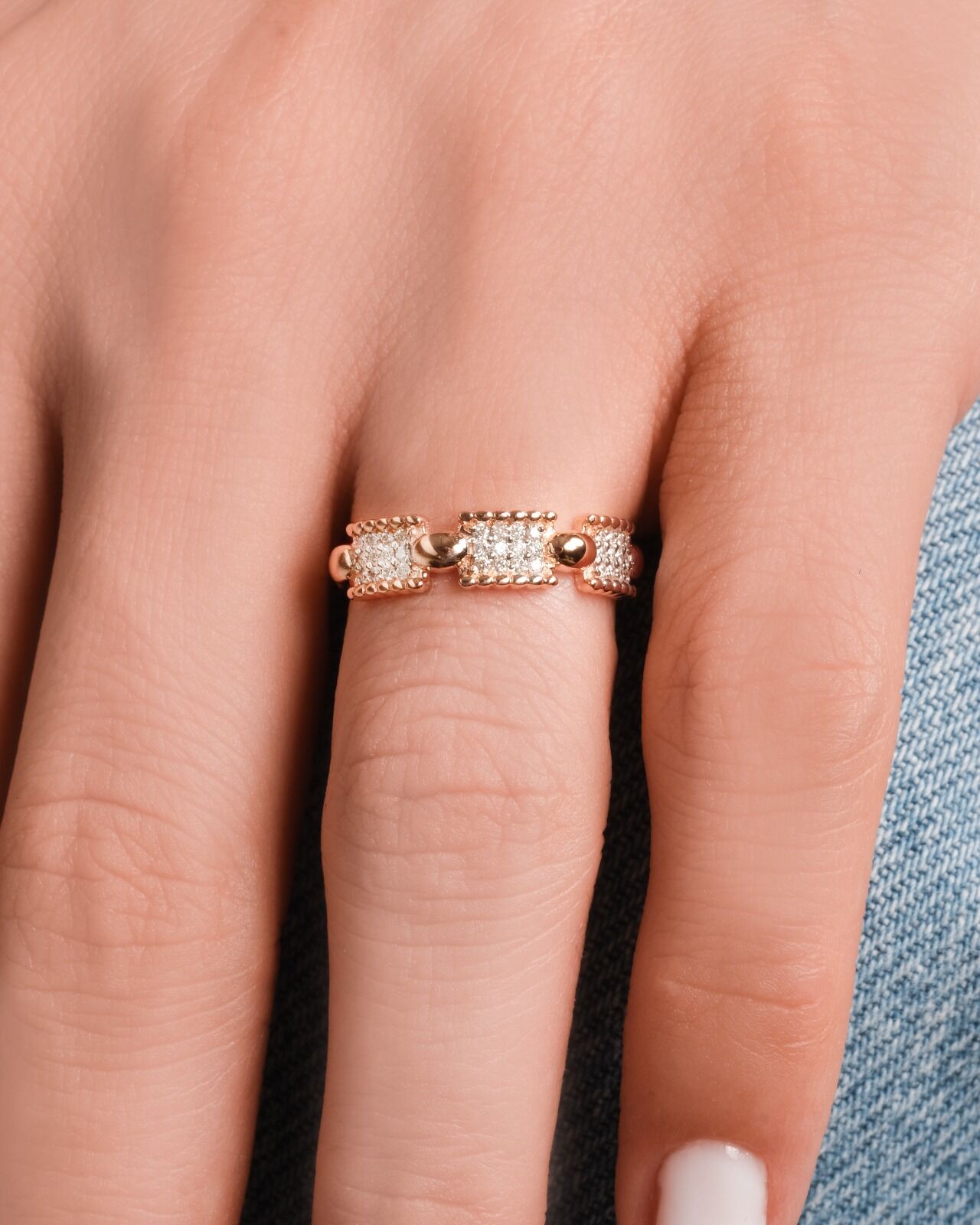 Pırlanta Taşlı 14 Ayar Altın Yüzük