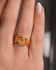 Pırlanta Taşlı 14 Ayar Altın Yüzük