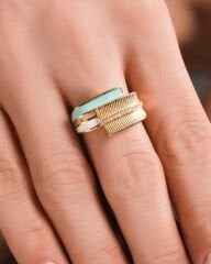 Mineli 14 Ayar Altın Yüzük